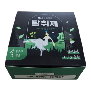 욕실의여왕 고체 탈취제 아그노숲향 실내용 자동차용 냉장고용 악취 제거, 230ml, 5개