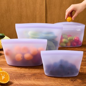 마치홈 대용량 밀폐 실리콘 지퍼백3종 1L+1.5L+2L, 퍼플, 1세트