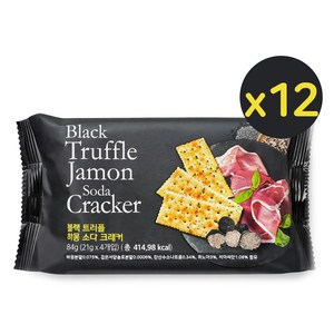 블랙 트러플 하몽 소다 크래커 1008g 맛있는 간식 만능 안주 한박스, 84g, 12개