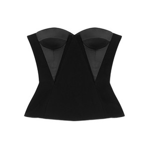 베르사체 새틴 패널 뷔스티에 탑, 블랙계열, Italy 40(KR 55)