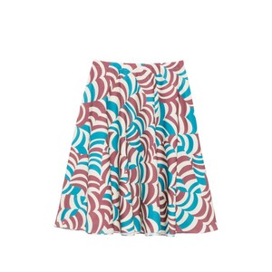 마르니 프린트 미디 스커트, 베이지계열+블루계열, Italy 42(KR 55-66)