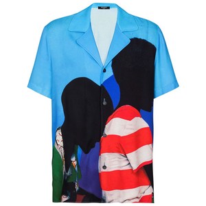 발망 프린스 자시 프린트 트윌 파자마 상의, 블루계열, Italy 50(KR 110)