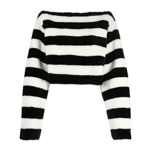발망 발망 스트라이프 보트 넥 스웨터
