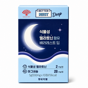 동화약품 흑하랑상추 식물성 멜라토닌 2mg 함유 배러레스트 딥, 10정, 6개