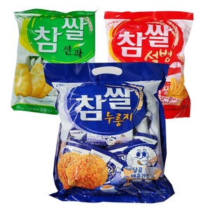 크라운 참쌀 누룽지 216g 1 설병 128g 1 선과 115g 1 (총3) 쌀과자, 1세트, 459g