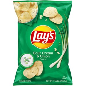 레이즈 사워 크림 앤 어니언 감자칩 219.7g Lays Sou Ceam Onion Potato Chips, 1개