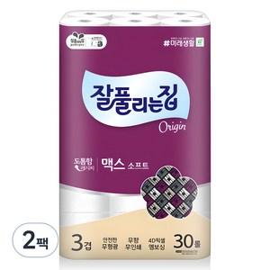 잘풀리는집 맥스소프트 화장지, 30m, 30롤, 2개