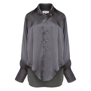 메종 마르지엘라 새틴 긴소매 셔츠, 그레이계열, Italy 38(KR 55)