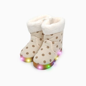 베이비솔 도트코듀로이 LED 털부츠