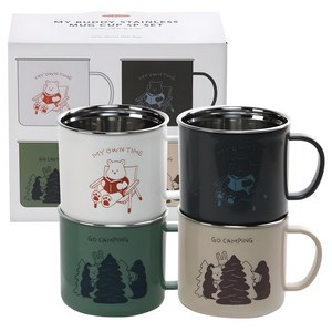 데일리라이크 마이 버디 스텐 머그컵 4종 세트 300ml, 혼합색상, 4개