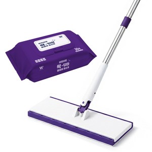 [홈쇼핑] 자동 딸깍 바로바로 밀대걸레 대형 청소기 노터치 핸디 일회용 청소포용 밀대걸레 원터치 분리 막대걸레 극세사 밀대 정전기포