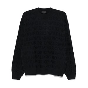 엠포리오아르마니 링크 스티치 울 스웨터, 블루계열, Standard XXL(KR 110)