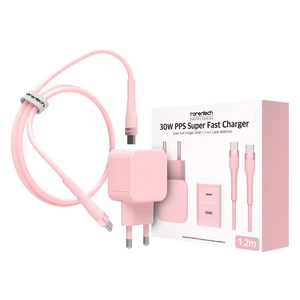 로랜텍 파스텔 PPS PD 초고속 충전기 30W + C타입 to C타입 케이블 1.2m 세트