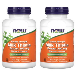 나우푸드 실리마린 밀크 시슬 추출물 300mg 베지 캡슐, 200정, 2개