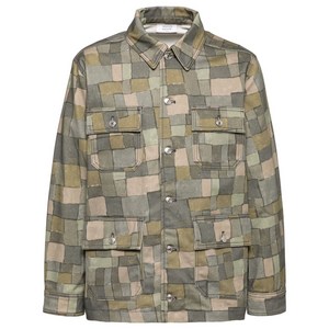 메종키츠네 기하학 프린트 셔츠 재킷, 그린계열, Standard M(KR 100)