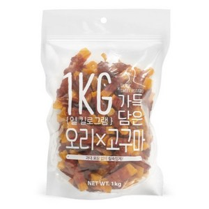 슈퍼츄 강아지 일킬로그램 가득담은 육포, 혼합맛(오리/고구마..., 1kg, 1개