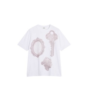 메종키츠네 그래픽 프린트 티셔츠, 화이트계열, Standard XS(KR 90)