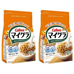 Calbee 카루비 마이그라 아침 식사대용 그래놀라 곡물 시리얼, 670g, 2개