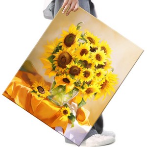 FASEN 보석십자수 DIY 캔버스형 액자형 해바라기 사과 호랑이 40x50cm, 1개, FC013