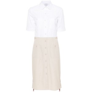 톰 브라운 컬러블록 버튼 업 셔츠 드레스