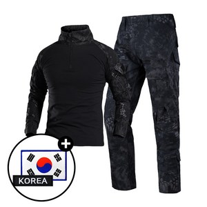 [SET] 택티컬 전술 컴뱃셔츠 긴팔+팬츠 세트 - 강철부대W 아웃도어 군인 간부 강철부대 캠핑 카고 바지, 타이폰