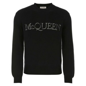 알렉산더맥퀸 로고 자수 니트 스웨터, 블랙계열, Standard L