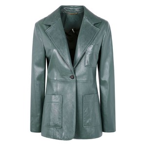 끌로에 레더 싱글 브레스티드 블레이저