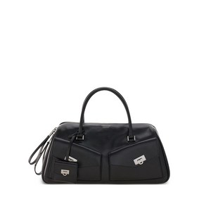 페라가모 미디엄 레더 플랩 포켓 토트 백