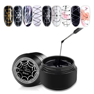 거미줄젤 스파이더젤 늘어나는젤 셀프네일아트, 블랙, 1개