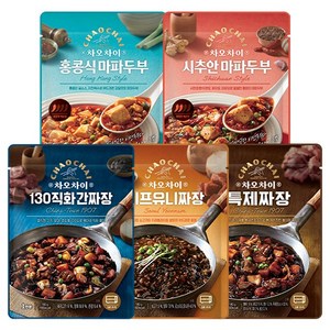 차오차이 짜장 마파두부 체험팩 180g x 5종 세트, 900g, 1세트