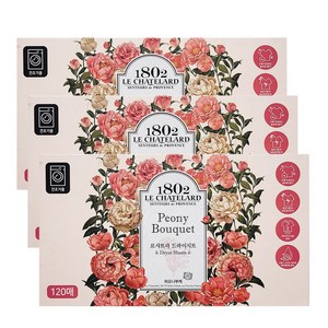 르샤트라1802 드라이시트 섬유유연제 피오니부케 본품, 120개입, 3개