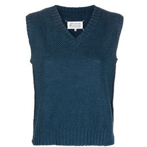 메종 마르지엘라 바스켓 위브 민소매 스웨트셔츠