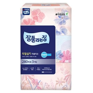 잘풀리는집 천연펄프 미용티슈 2겹, 280매입, 3개
