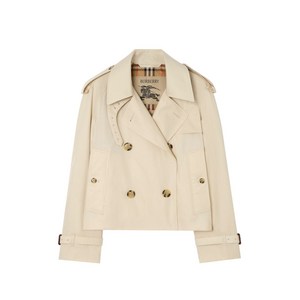 버버리 메이페어 트로피컬 개버딘 크롭 트렌치 재킷, 베이지계열, UK 8(KR 55)