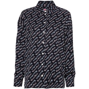 겐조 베르디 모노그램 프린트 셔츠, 블루계열, France 40