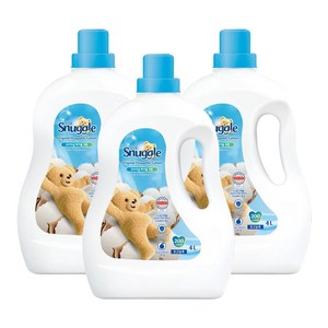 스너글 초고농축 섬유유연제 오리지널 허거블 코튼 본품, 4L, 3개