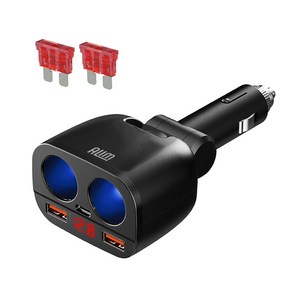 차량용 2구 멀티 시거잭 소켓 3포트 초고속 충전기 볼트게이지