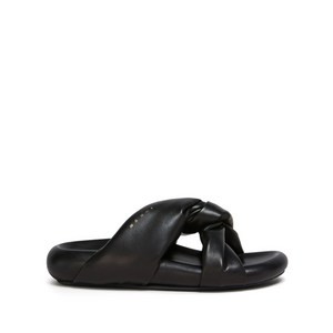 마르니 버블 트위스트 디테일 가죽 샌들