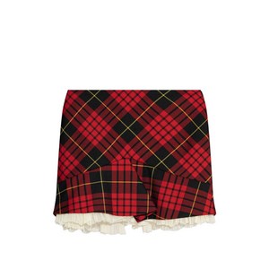 알렉산더맥퀸 타탄 러플 미니 스커트, 레드계열+블랙계열, Italy 40(KR 55)