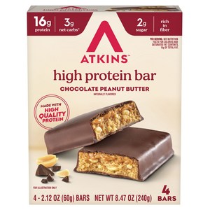 앳킨스 하이 프로틴 바 초콜릿 피넛 버터 4개입, 240g, 1개