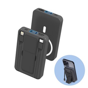 아우스힐 15W 무선충전 PD22.5W QC3.0 고속충전 일체형 맥세이프 호환 보조배터리 10000mAh