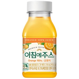 서울우유 아침에주스 오렌지 210ml(아이스박스포장), 20개, 210ml