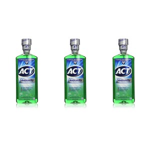 ACT 액트 마우스워시 532ml 3팩 민트 Act Anticavity Fluoide Mouthwash Mint 18 fl oz (Pack of 3), 3개