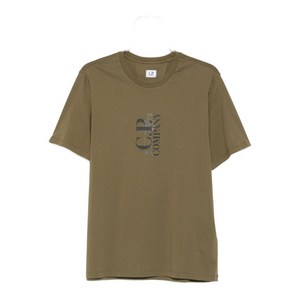 C.P.컴퍼니 로고 프린트 티셔츠, 그린계열, Standard XL