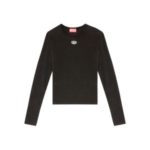 디젤 로고 디테일 긴소매 티셔츠, 블랙계열, Standard M