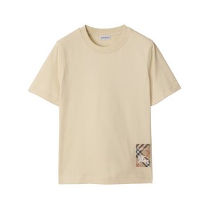 버버리 버버리 체크 패치 티셔츠, 베이지계열, Mid standard M