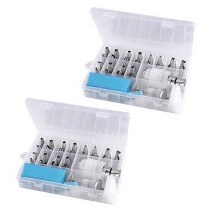 Zilanya 모양 깍지 세트, 소형 깍지 24개 ..., 실버, 2개