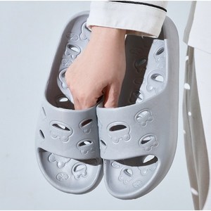 에너바디 pvc 귀여운 개구리 욕실화 구멍 숭숭 슬리퍼 물빠짐, 1개, 남성그레이