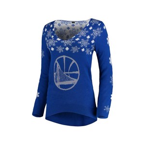 나이키 NBA 골든 스테이트 워리어스 스노우플레이크 V넥 스웨터, 블루계열, US 12