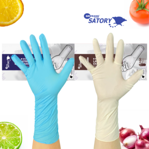 손목긴 두꺼운 니트릴 라텍스 고무장갑 100매 Long Fit Nitile Latex Glove 30cm, 블루, 소(S), 1개